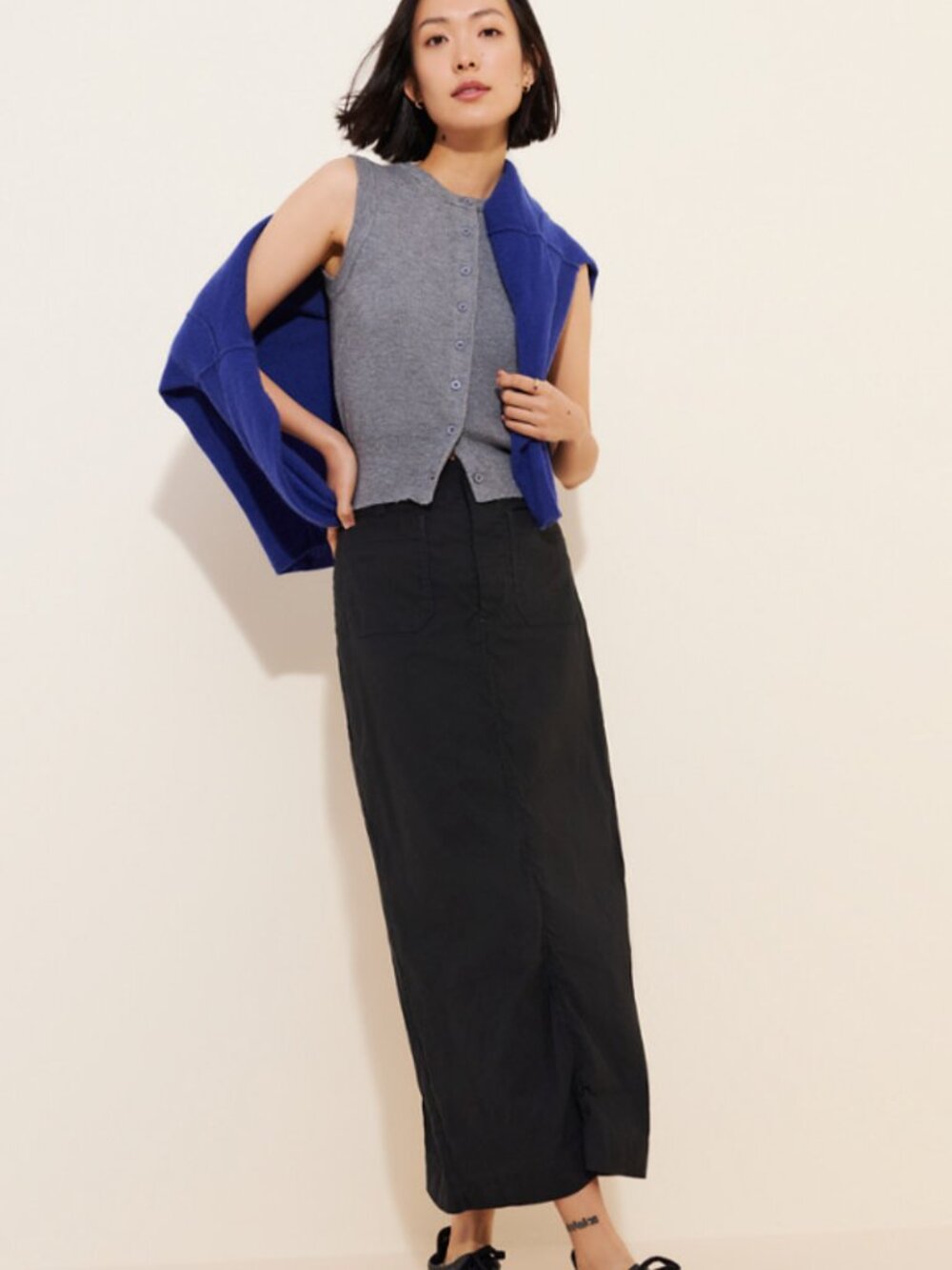 Maeve The Colette Linen Blend Maxi Skirt